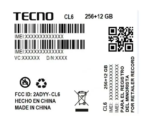 Tecno CL6 Leaks To Feature 12GB RAM